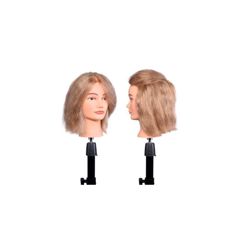 Bifull Head Mannequin Light Blonde 35-40cm 100% Human Hair Girl Light Blond 40