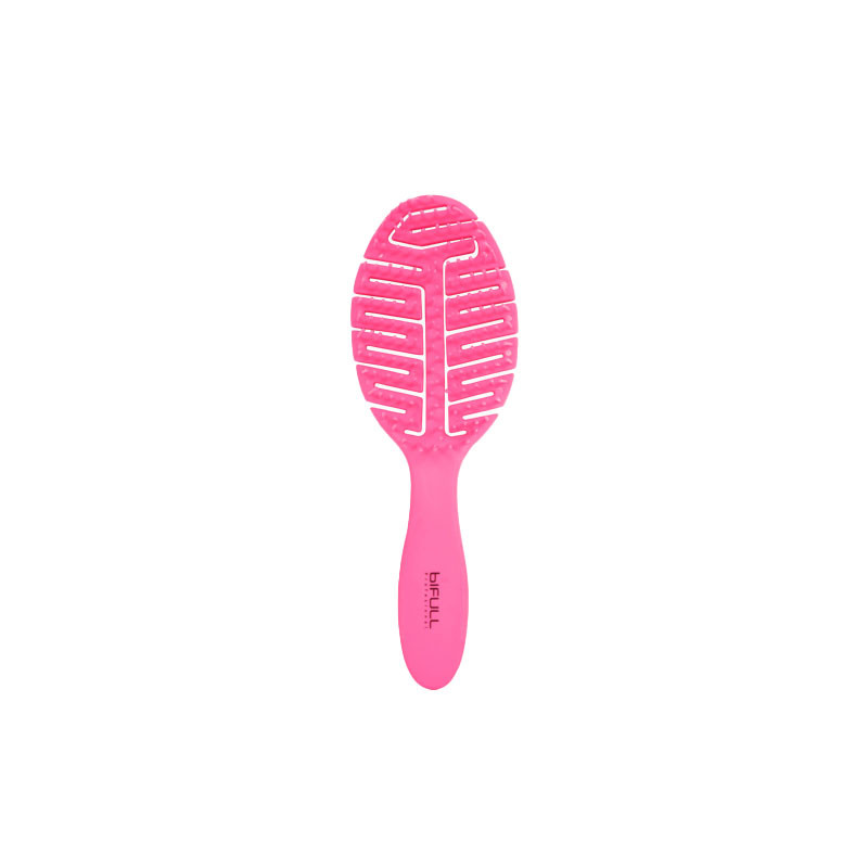Bifull Skeleton Detangling Brush Fluor Leaf Pink