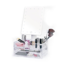 Perfect Beauty Touch Light Battery Mirror with Absolute Class Organizer