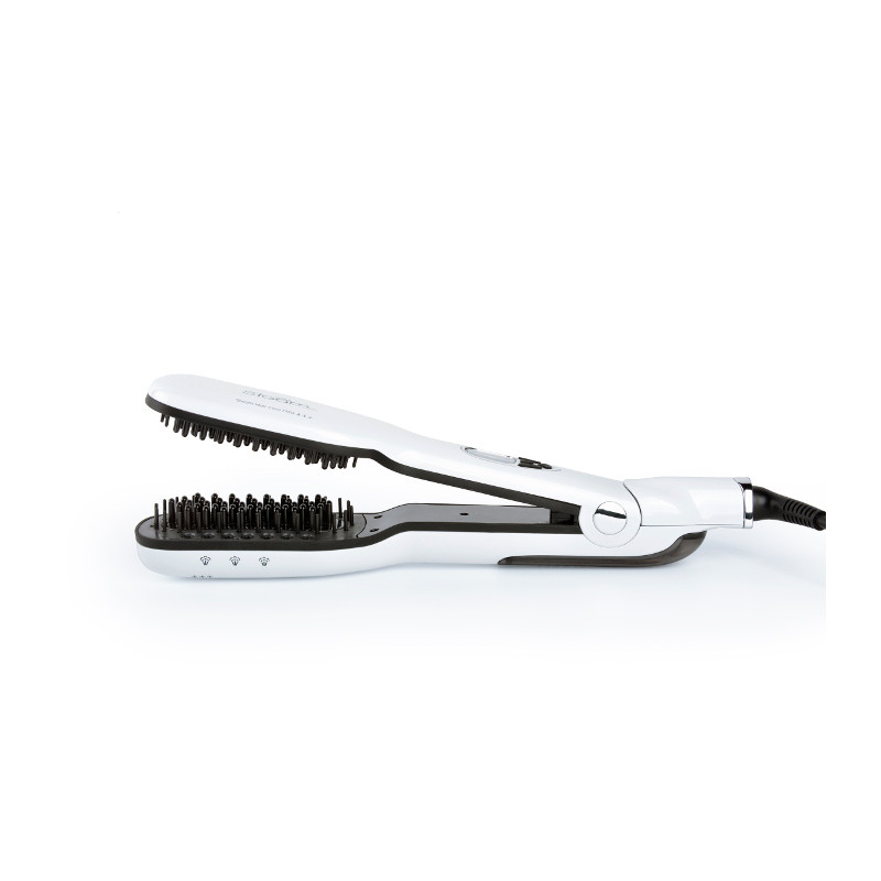 Perfect Beauty Steam Brush Flat Iron White