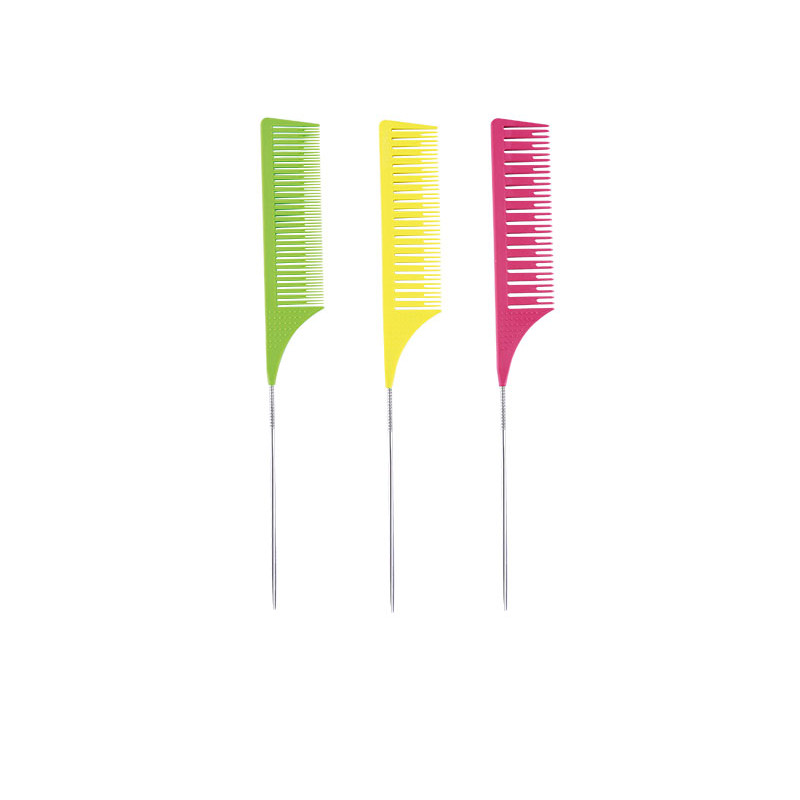 Wad Professional Tint Comb-Long Pin Yellow,Pink,Green 3pcs/Box