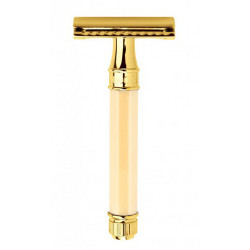 Edwin Jagger Octogonal Imitation Gold and Ivory Razor
