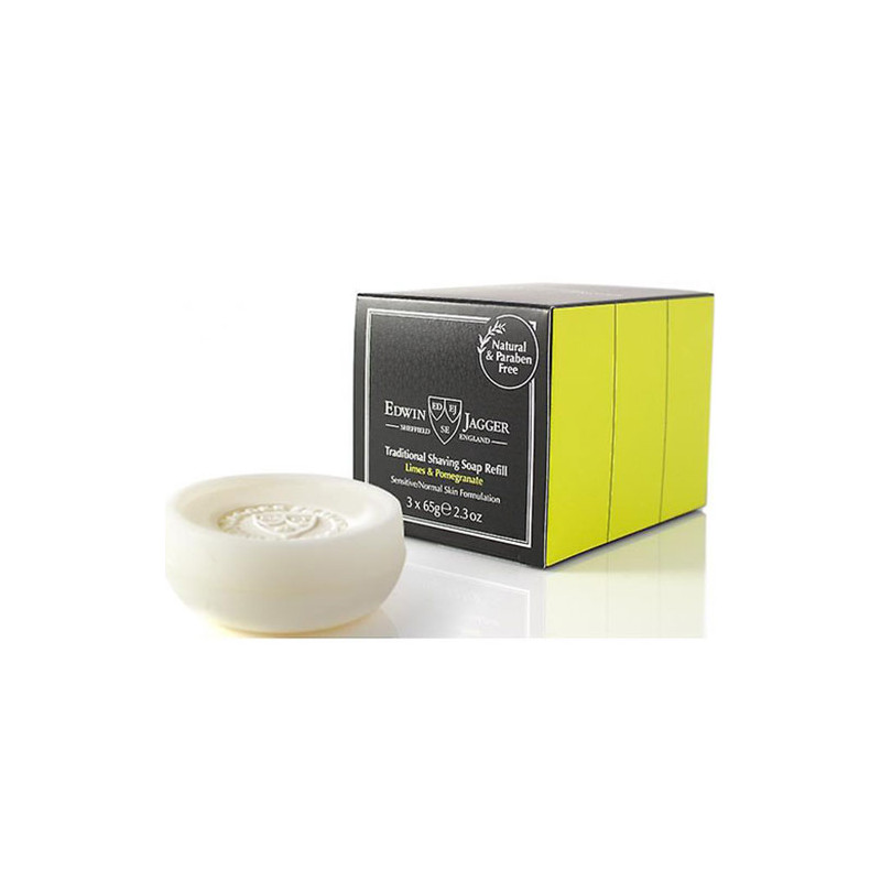 Edwin Jagger Lime and Pomegranate Traditional Shaving Soap Re-fill (3x65gr)