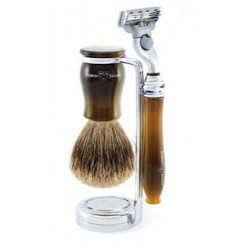 Edwin Jagger Shave Set Mach 3® Razor, Brush & Holder Horn