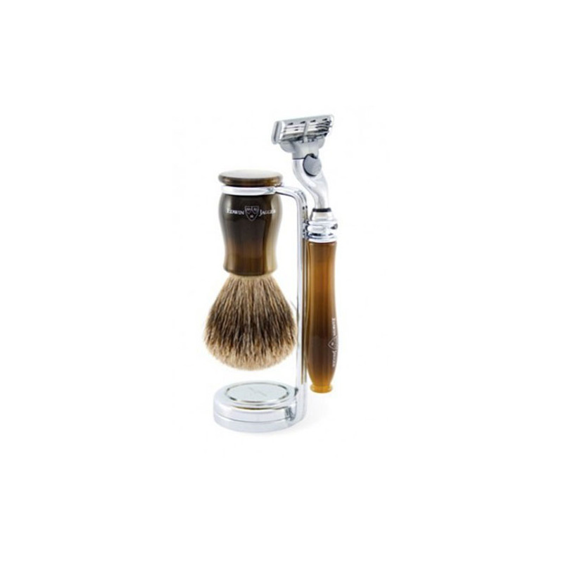 Edwin Jagger Shave Set Mach 3® Razor, Brush & Holder Horn Edwin Jagger Shave Set Mach 3® Razor, Brush & Holder Horn