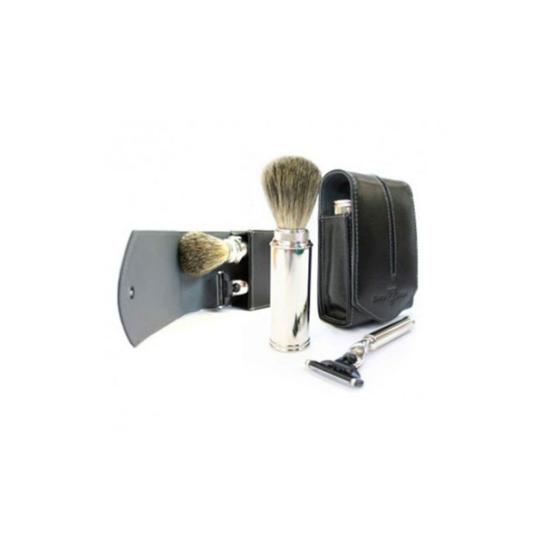 Edwin Jagger Travel Set Mach3 Turbo & Shaving Brush