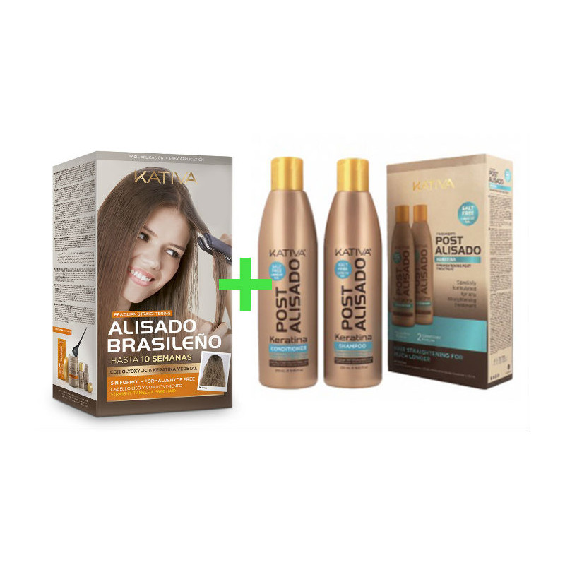 Kativa Keratin & Argan Oil Kit Brazilian Straightening + Kit Post (2x250ml) Kativa Keratin & Argan Oil Kit Brazilian Straightening + Kit Post (2x250ml)