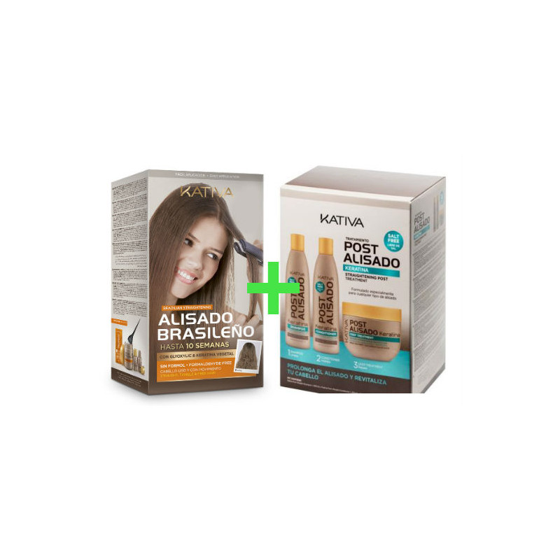 Kativa Keratina & Argan Oil Kit Alisado Brasileño + Kit Post Alisado (3x250ml) Kativa Keratina & Argan Oil Kit Alisado Brasileño + Kit Post Alisado (3x250ml)