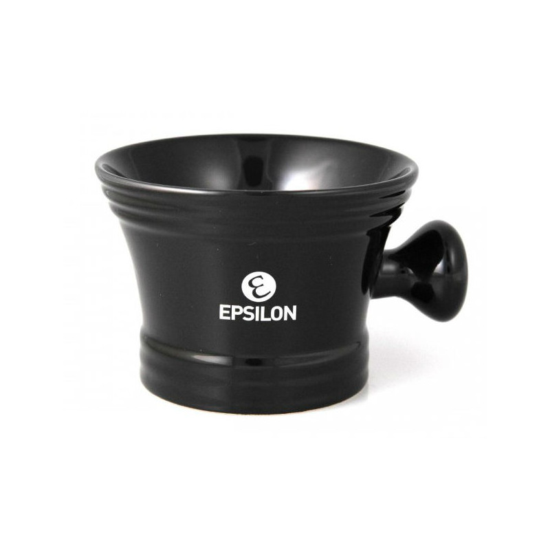 Epsilon Black Ceramic Shaving Bowl with Holder Epsilon Black Ceramic Shaving Bowl with Holder