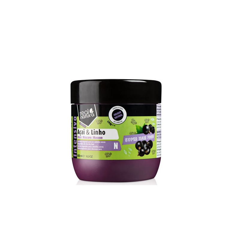 Real Natura Super Hair Food Açaî e Linho Mask (500ml)